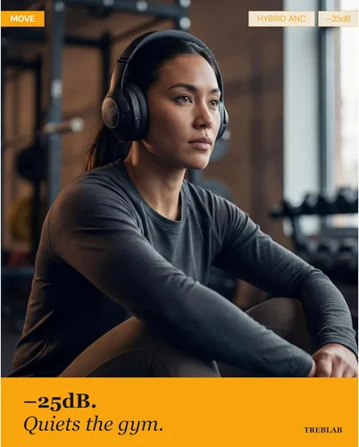 Miniatura 3 de TREBLAB Z2 Auriculares Híbridos con Cancelación Activa de Ruido para Entrenamiento - Sonido Signature-HD, Graves Profundos, Batería de 58H, Cómodos