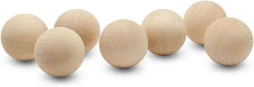 Miniatura 9 de Bolas redondas de madera de 3-1/2 pulgadas para manualidades, bola de madera dura de abedul redonda sin terminar y lisa, y esfera de madera, por