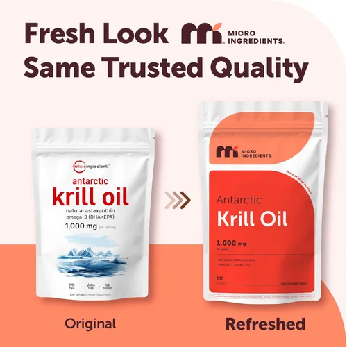 Miniatura 2 de Micro Ingredients Aceite de krill antártico 1,000 mg por porción, 300 cápsulas blandas Omega-3 EPA y DHA con fosfolípidos y astaxantina natural