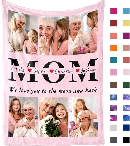 Miniatura 9 de Yofair Manta para el Día de la Madre, regalos para mamá, manta personalizada con imagen, manta personalizada para el Día de la Madre, regalos de 8