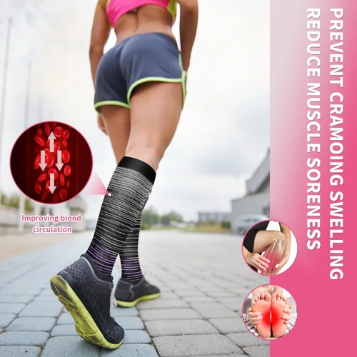 Miniatura 43 de Sooverki - Calcetines de compresión de cobre para circulación, para mujeres y hombres, 6 pares, para correr, atletismo, medicina, enfermería, viajes