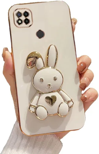 Miniatura 91 de Estuche con soporte de conejo de corazón para Xiaomi Redmi Note 10S, galvanizado suave TPU protector delgado a prueba de golpes con lindo conejito