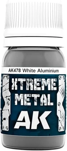 AK Interactive Pinturas metálicas extremas de 1.0 fl oz de aluminio blanco # 478 por AK Interactive