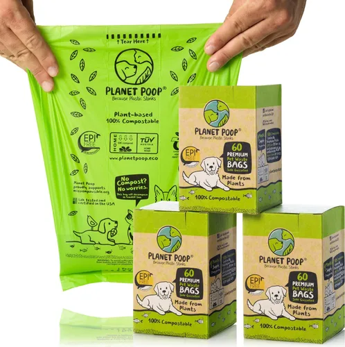 Miniatura 9 de PLANET POOP Página de inicio Bolsas compostables para excrementos de perro, 60 bolsas de basura de mascotas premium en rollos de repuesto