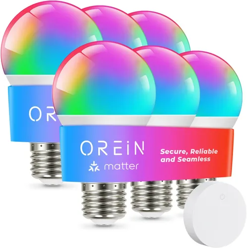 Miniatura 14 de OREiN Matter - Bombilla inteligente, bombillas inteligentes con control remoto que funcionan con Apple Home, Alexa, Google Home, SmartThings