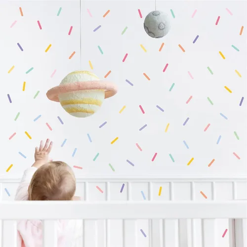 Miniatura 19 de Calcomanías de pared de estrellas coloridas para dormitorio de niños y niñas, calcomanías de pared de estrellas extraíbles de tamaño mixto