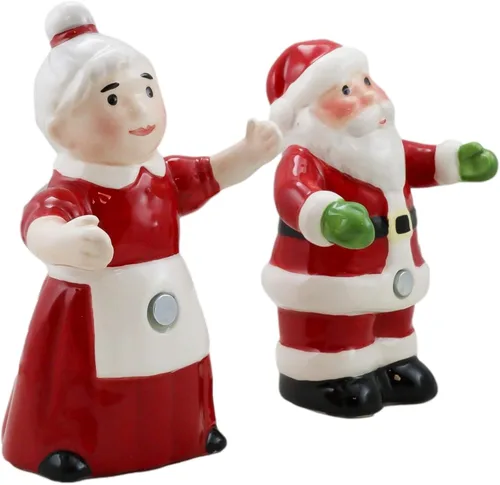 Miniatura 6 de Ebros Gift 'Tis The Season Dancing Mr And Mrs Santa Claus - Juego de saleros y pimenteros de Navidad para parejas, figuras de cerámica, fiesta