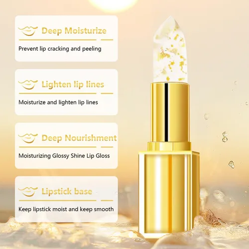 Miniatura 2 de 2 lápices labiales que cambian de color a prueba de transferencia, lámina dorada que cambia de color para mujeres, brillo labial hidratante
