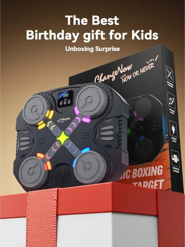 Miniatura 8 de Music Boxing Machine for Kids-Interactive Wall Mounted Punching Target with Sound & Lights,Smart Boxing Trainer Machine Fitness Game Gymnastics