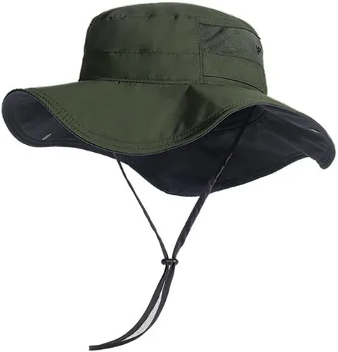 Miniatura 11 de Sombrero para el sol al aire libre plegable UPF50+ Sombrero de pescador de ala ancha para hombres y mujeres Sombrero Boonie impermeable para pesca