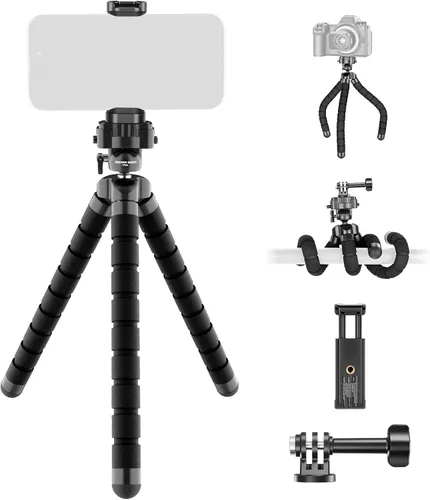 Miniatura 9 de NEEWER Trípode magnético flexible para teléfono compatible con Magsafe iPhone 15 Pro Max 14 Series Android, Mini Vlog Soporte de trípode