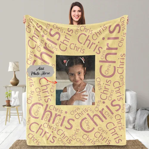 Miniatura 3 de UFOORO Regalos de cumpleaños para mujeres, manta personalizada, regalos para él, nombre y foto personalizados, regalos para mamá, regalos