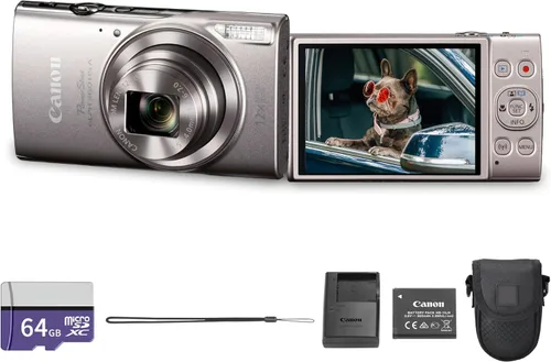 Canon PowerShot ELPH 360 HS A Cámara Digital (Plata) | Sensor CMOS de 20.2MP, Zoom Óptico 12x y Wi-Fi Integrado | Cámara Compacta Punto y Dispara
