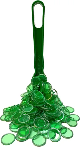 Miniatura 14 de MR CHIPS Varitas magnéticas fabricadas en Estados Unidos y chips de plástico de 3/4 pulgadas con anillos de metal, 100 piezas, bolsa de Amarillo