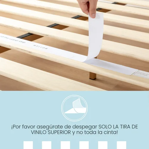 Miniatura 11 de Mellow Naturalista Classic - Cama de plataforma de madera maciza de 12 pulgadas con listones de madera, no necesita somier, fácil montaje