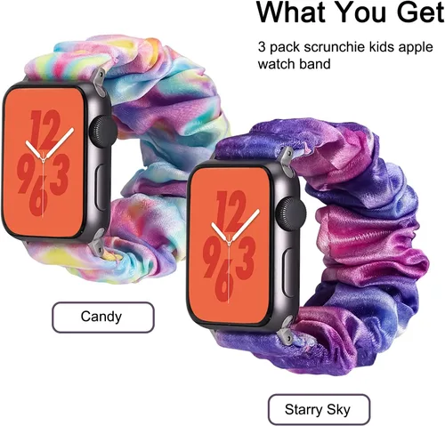Miniatura 6 de [Paquete de 3] banda elástica para niños compatible con Apple Watch Band de 1.496 pulgadas, 1.575 pulgadas, 1.614 pulgadas, 1.654 pulgadas, 1.732