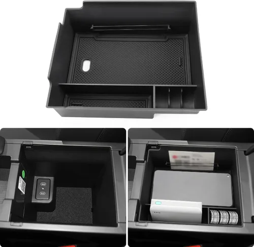 MARCHFA Bandeja organizadora de consola central compatible con Hyundai Ioniq 2023 2024 2025 2026 6 accesorios bandeja de reposabrazos organizador de
