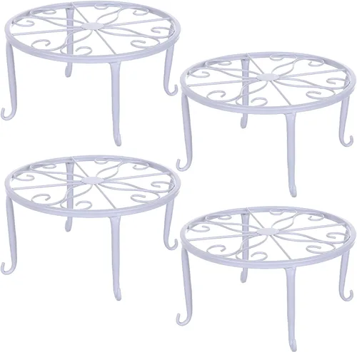 Tosnail Paquete de 4 soportes metálicos de 9 pulgadas para plantas de interior y exterior, macetas, soporte para macetas, dispensador de bebidas,