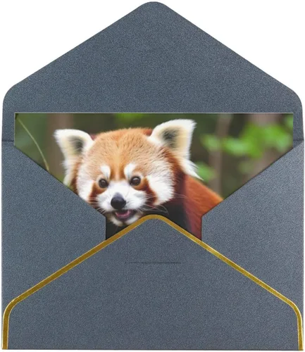 Miniatura 8 de Tarjetas de felicitación con sobres, tarjeta de felicitación con sobres, tarjeta de felicitación de Little Panda rojo en blanco para todas