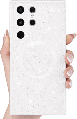 Miniatura 22 de Svanove Funda magnética con purpurina para Samsung Galaxy S22, compatible con Magsafe Cute, brillante, brillante, estética, dura y brillante