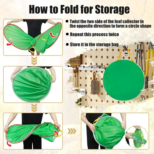 Miniatura 6 de UQM Recolector de Hojas, Bolsas de Hojas Emergentes Portátiles Extra Grandes, Herramientas Plegables para Recoger Hojas, Bolsas de Jardín