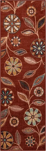 Miniatura 25 de Maples Rugs Reggie - Alfombra de pasillo floral, fabricada en Estados Unidos, lavable, antideslizante, alfombra de interior para cocina, pasillo