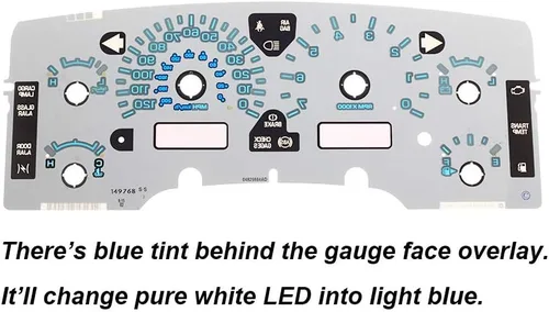 Miniatura 5 de HERCOO Bombillas LED azules para medidor de instrumentos, velocímetro, compatible con Dodge Ram 1500 2500 3500 2002-2006