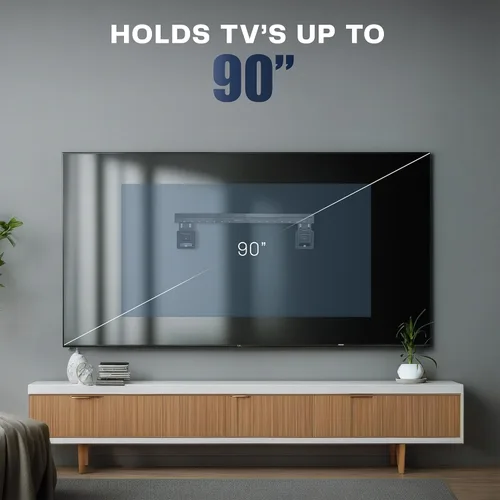 Miniatura 3 de VIVO Soporte de pared universal para TV plana con microhuecos para pantallas de 43 a 90 pulgadas, perfil ultra delgado, Mount-TVMG1