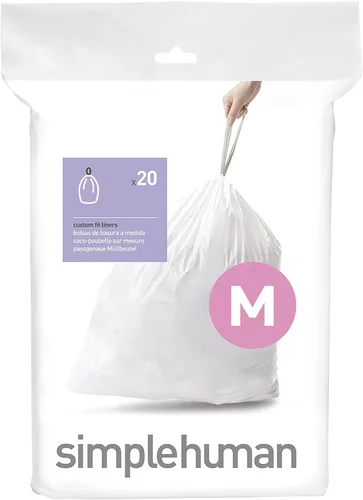 Miniatura 57 de simplehuman Forro para bote de basura de ajuste personalizado, 45 litros/12 galones, 20 unidades (paquete de 2)