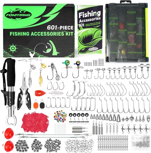 Miniatura 7 de FONMANG Kit de Señuelos de Pesca de 322 Piezas - Buzz Bait/Señuelos Spinner/Jig/Rana, Caja de Aparejos de Pesca con Aparejos Incluidos, Cebo