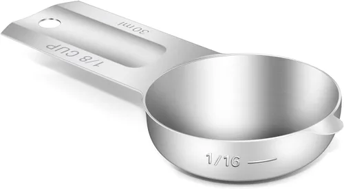 Miniatura 12 de 1 pieza taza medidora individual de 2/3 tazas (160ml, 5.3oz), cuchara medidora de acero inoxidable, medida métrica y estadounidense, apta