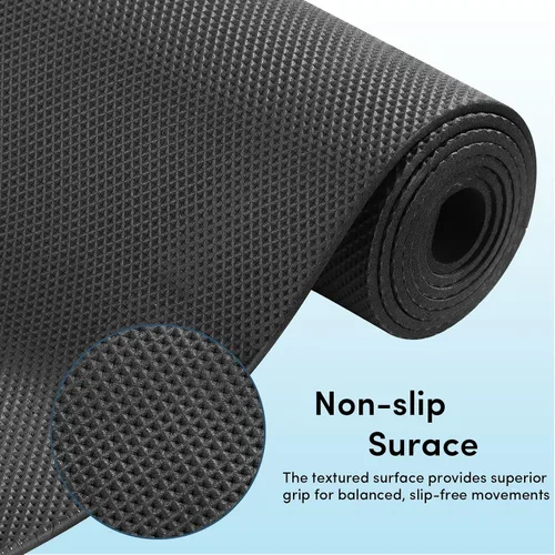 Miniatura 7 de Paquete de 10 alfombrillas de yoga a granel, 2.677 x 0.945 x 0.157 in de grosor, alfombrillas de yoga negras para niños y adultos, antideslizante