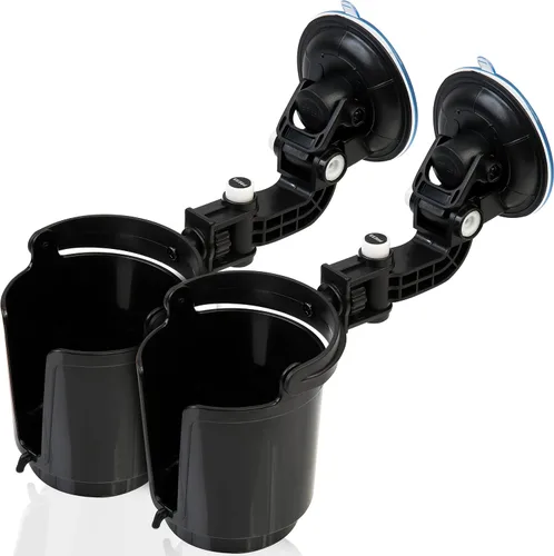 Miniatura 9 de ZONETECH Soporte plegable empotrado para bebidas, organizador de bebidas ajustable para vehículos, color negro de alta calidad