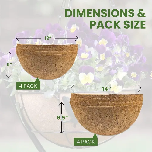 Miniatura 8 de Envelor Revestimientos de coco para macetas, revestimientos de repuesto para cestas colgantes, revestimientos de coco para macetas, cestas