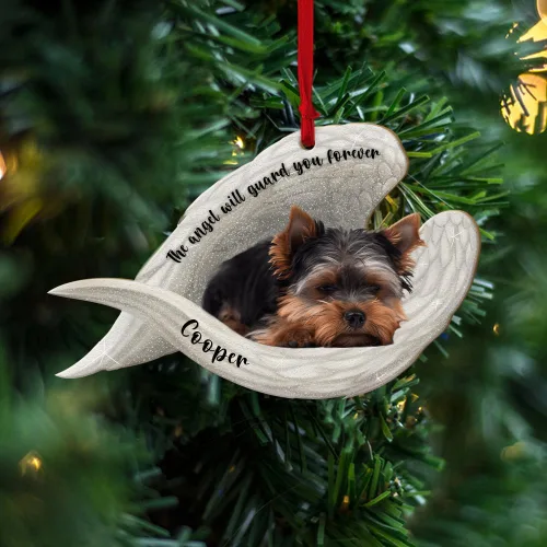 Miniatura 16 de Adorno plano 2D personalizado conmemorativo de perro bulldog – Adorno de memoria de perro, alas de ángel conmemorativas para mascotas, regalo
