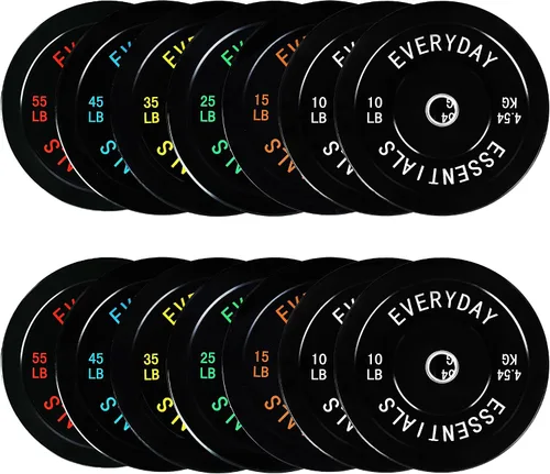 Miniatura 17 de Fitvids Placas de Tope Olímpicas de 2 Pulgadas, Placas de Peso Perfectas para Levantamiento de Pesas y Entrenamiento de Fuerza, Múltiples Pesos