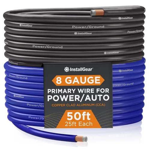 Miniatura 12 de InstallGear Cable de tierra de aluminio recubierto de cobre calibre 1/0 (25 pies) CAA - Cable principal automotriz, cable de alimentación y tierra