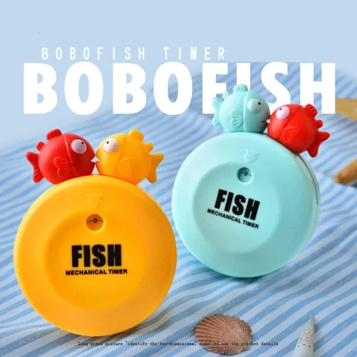 Miniatura 3 de Temporizadores de maquinaria Bobofish de dibujos animados de 60 minutos mecánico para cocina, reloj con alarma fuerte, contadores de alarma manual