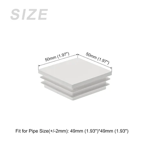 Miniatura 2 de METALLIXITY Tapas cuadradas para postes (1.97 x 1.97 pulgadas), 8 unidades, tapón de extremo de tubo de plástico, para decoración de muebles