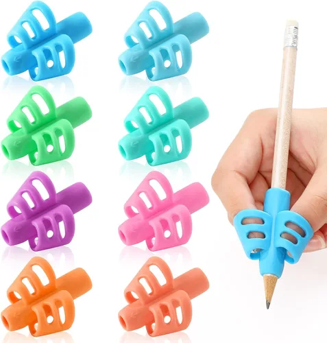 Miniatura 12 de SANNIX Paquete de 16 pinzas de lápiz para escritura a mano para niños, soporte para lápices para niños, agarre de escritura a mano, agarres