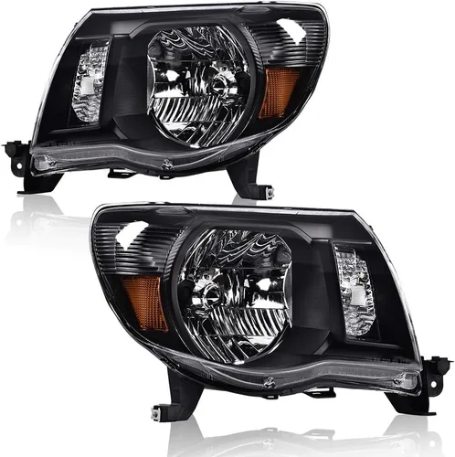 GRAND ORANGE Par de faros delanteros compatibles con Toyota Tacoma 2005 2006 2007 2008 2009 2010 2011 lente transparente cromado carcasa ámbar