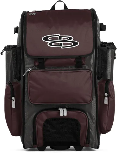 Miniatura 38 de Boombah Rolling Superpack - Bolsa para equipo de béisbol/sóftbol, varios colores, mango telescópico y capacidad para 4 murciélagos, versión