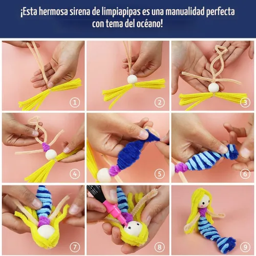 Miniatura 7 de Bundooraking 200 piezas de suministros de limpieza de tuberías, tallos de felpilla de 12 pulgadas en 20 colores, suaves y flexibles para artes