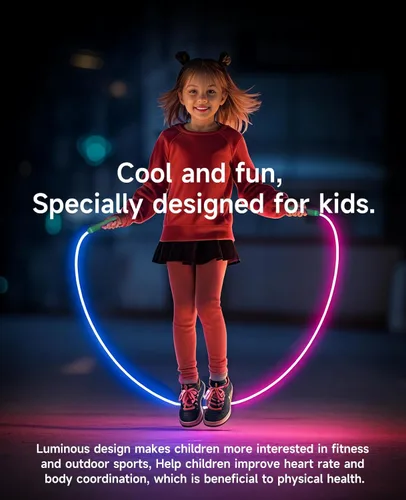 Miniatura 3 de LED Light Up Jump Rope for Kids and Adult, Adjustable Glowing Skipping Rope for Boys and Girls, Colorful Luminous Jumping Rope for Fitness and
