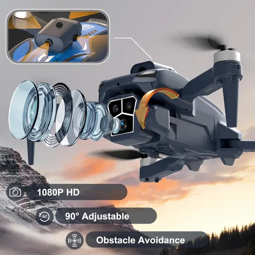 Miniatura 3 de Dron F179 con cámara 1080P, motores sin escobillas, control de evitación de obstáculos y WIFI, vuelo de trayectoria, giro 3D, posicionamiento