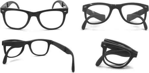 Miniatura 4 de Gafas de lectura plegables de plástico retro unisex con bolsa