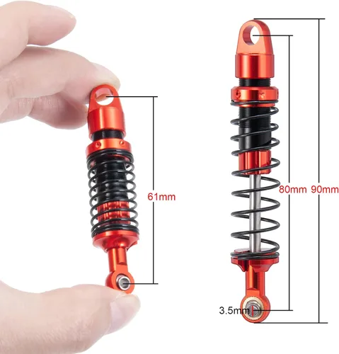 Miniatura 4 de RCHUBAM 80mm RC Shock Absorber Amortiguador 2 piezas Kit de Suspensión Cantilever Trasera TRX-4 Partes de Mejora del Absorber para Coche de Oruga RC