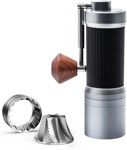 Molinillo de café manual – Fresa de acero inoxidable de 7 estrellas, 36 ajustes de molienda ajustables, manivela plegable, molinillo de café manual