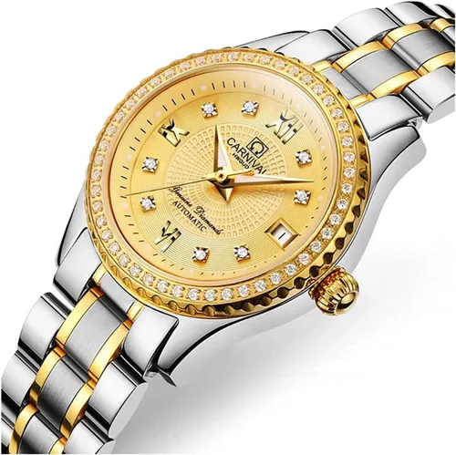 Miniatura 2 de BESTKANG Relojes de lujo automáticos para mujer, calendario impermeable de 164.0ft, reloj mecánico de acero inoxidable