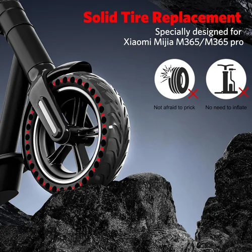 Miniatura 4 de Cooryda Neumático sólido para Xiaomi m365 Scooter eléctrico Mijia m365 pro/gotrax gxl V2/XR, 8.5 pulgadas Scooter eléctrico Ruedas 8 1/2 ''Honeycomb